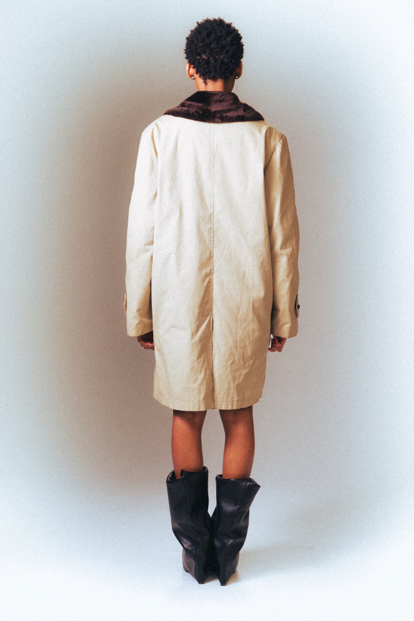 Vintage Fur Lined Heavyweight Trench Coat