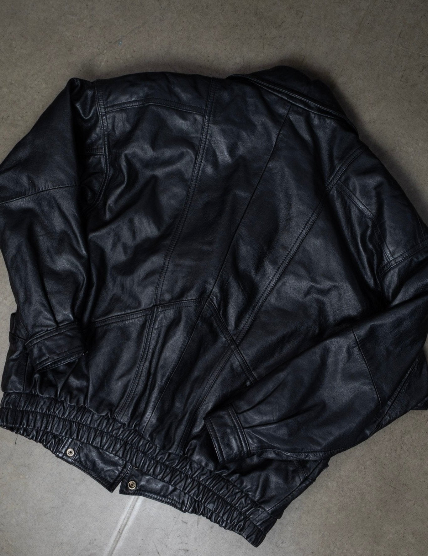 Vintage Leather Bomber Coat