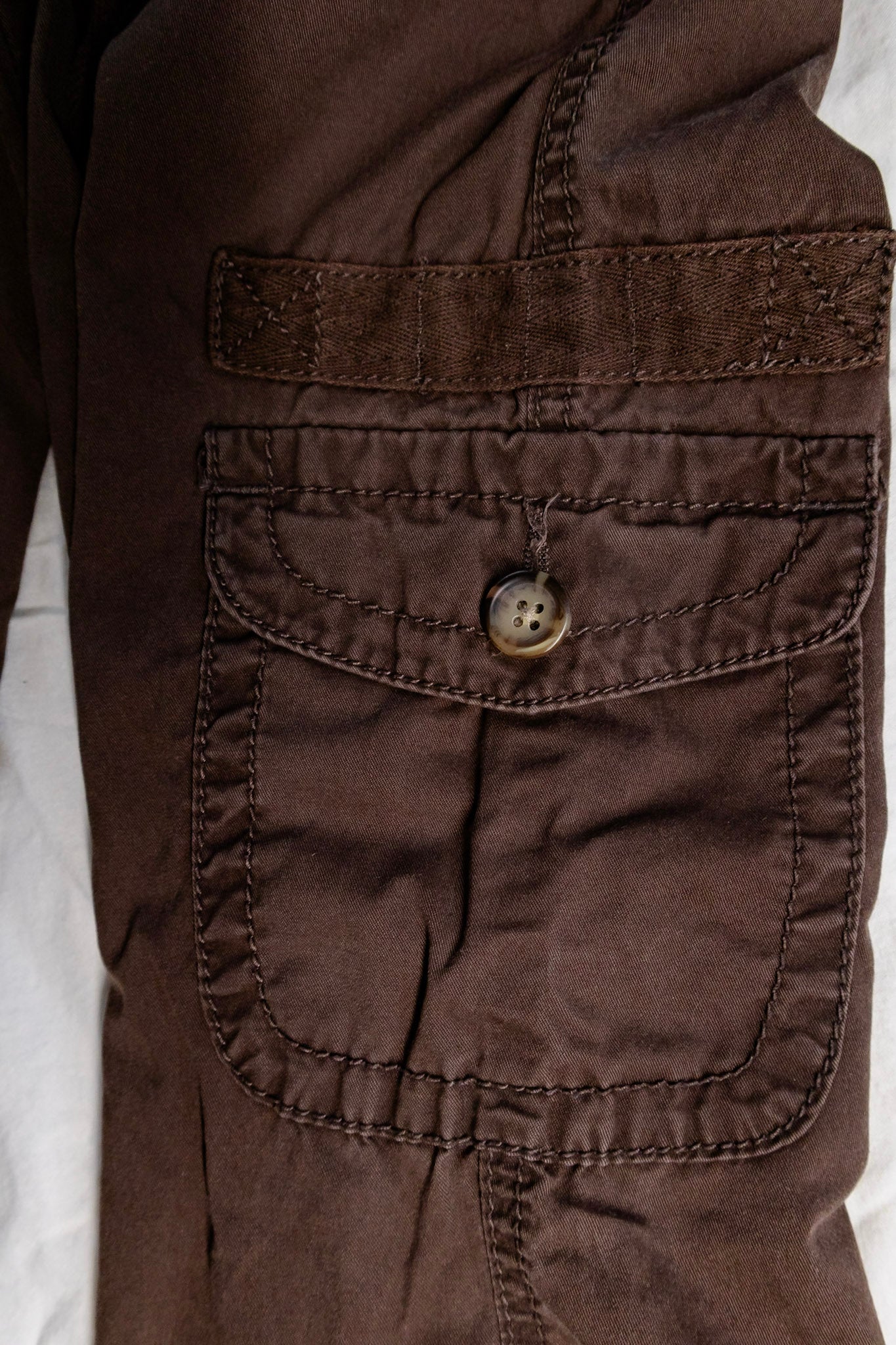 Brown Draw String Cargo Pants