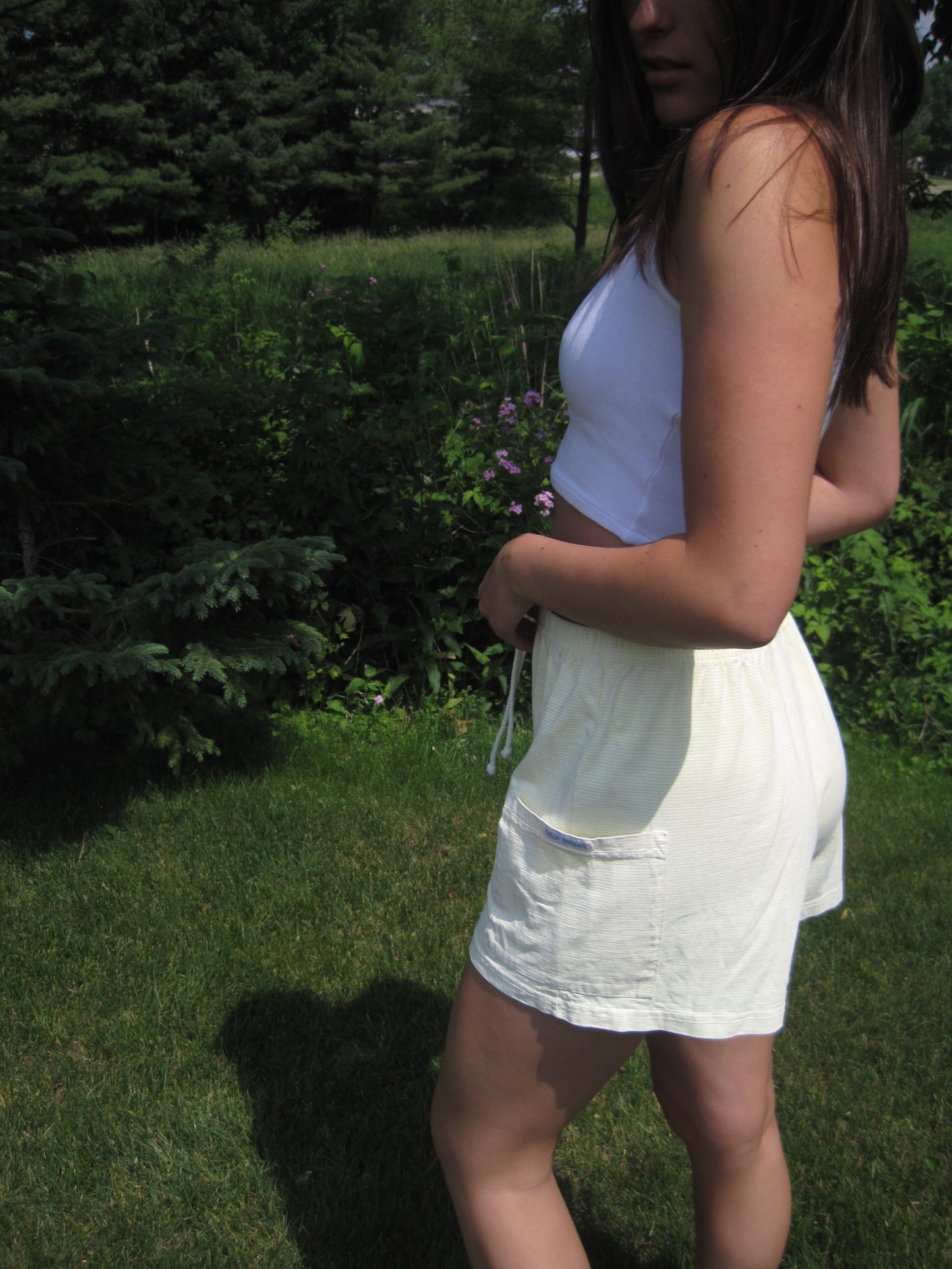 Soft Yellow Drawstring Summer Shorts