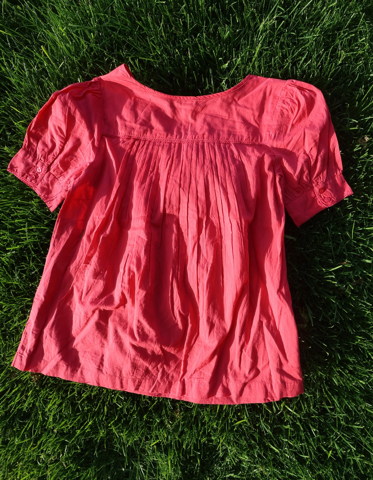 Pink Puff Sleeve Blouse