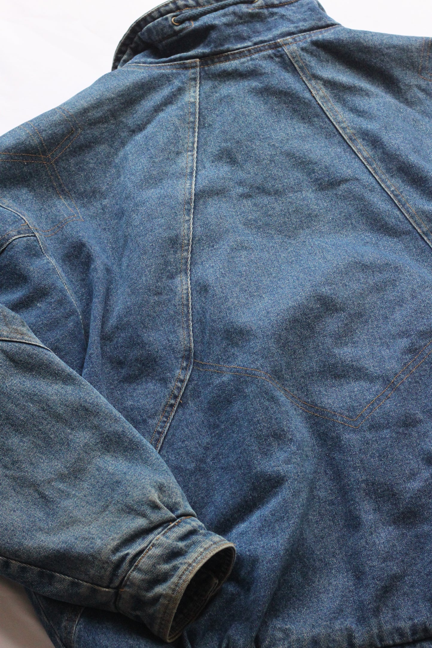 Double Layered Denim Bomber Jacket