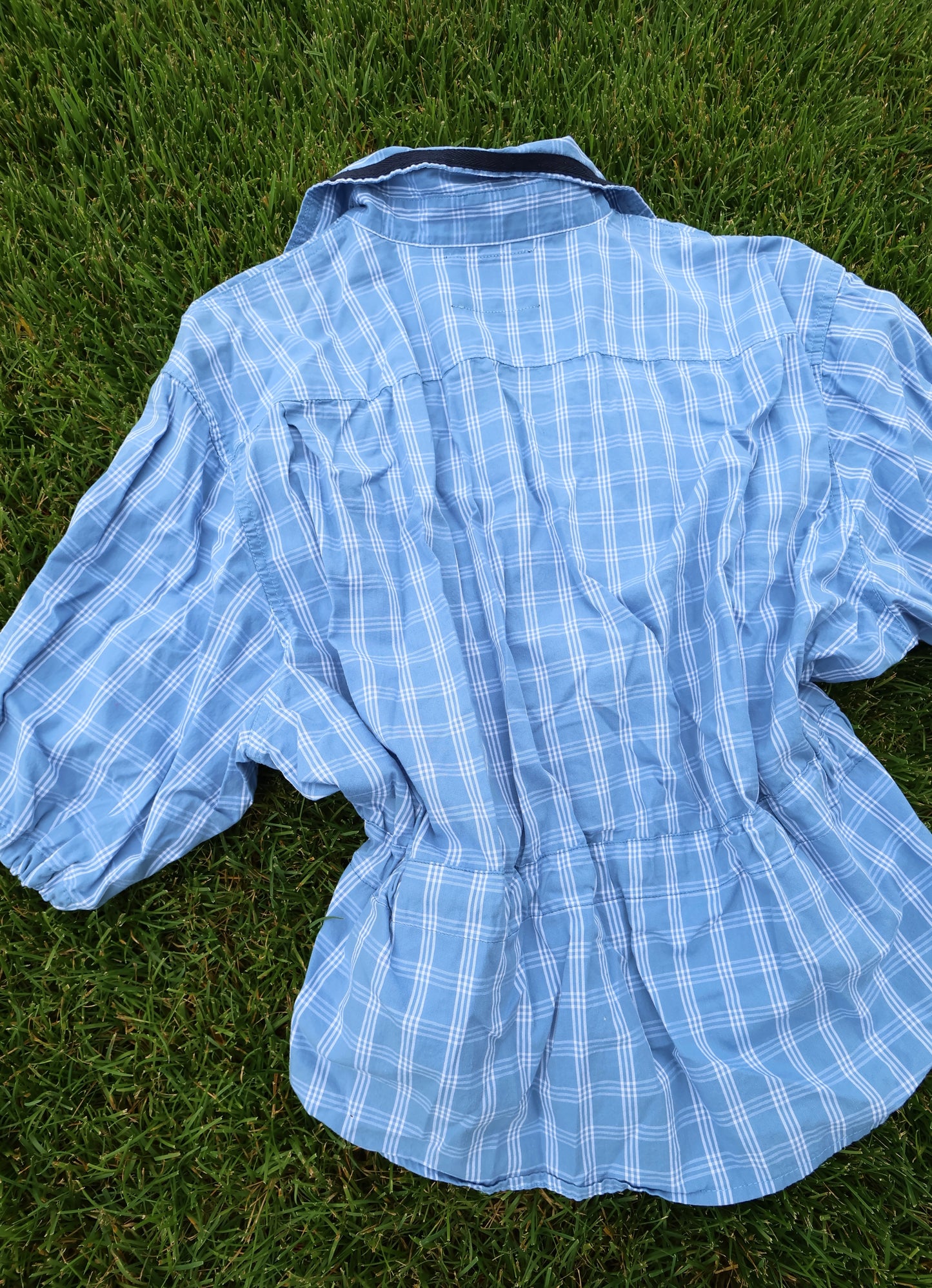 Marina Staple Tie Flannel Blouse