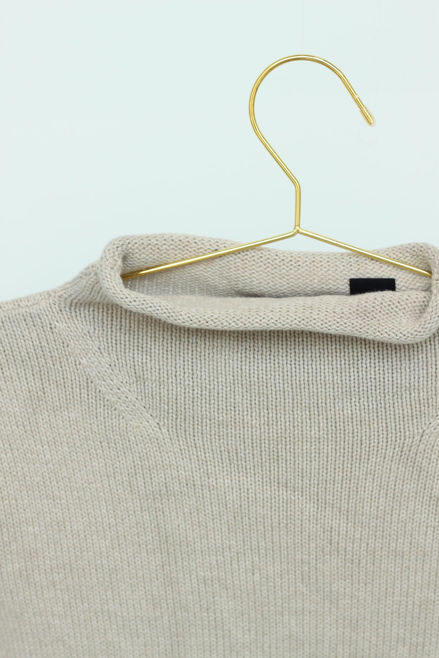 Vintage Tan Roll Neck Sweater Shirt