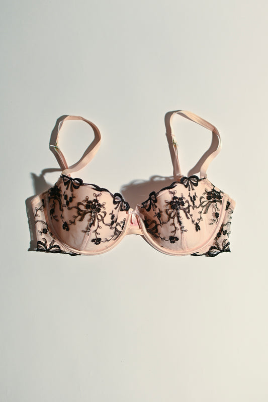 Victoria's Secret Pink and Black Bow Bra