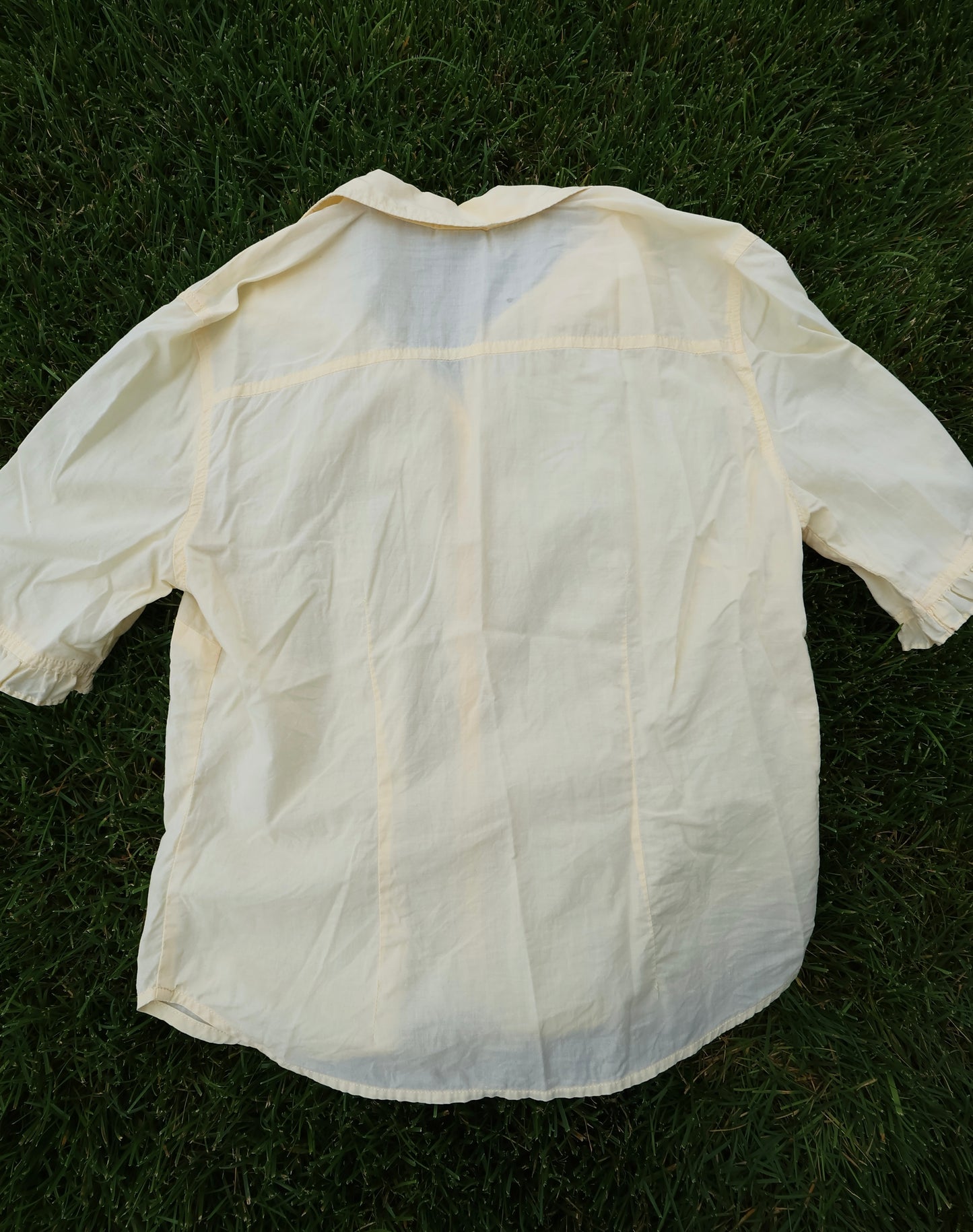 Yellow Gap Button Up T Shirt Blouse
