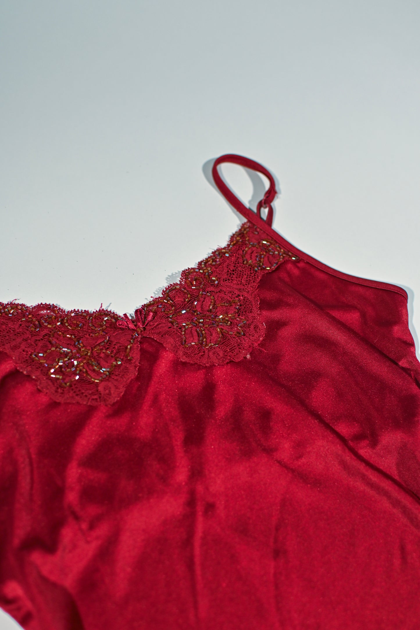 Bead Detailed Red Top