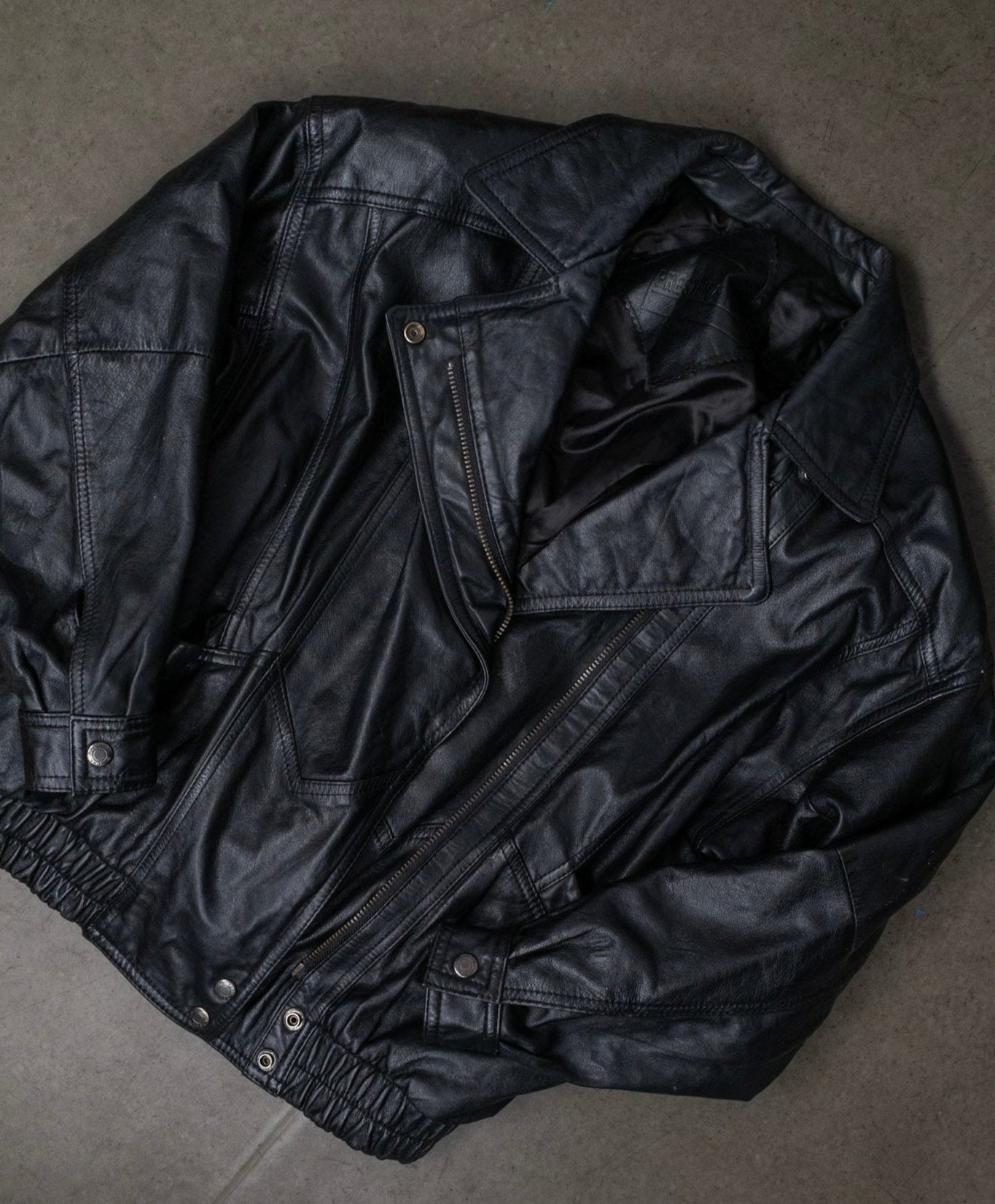 Vintage Leather Bomber Coat