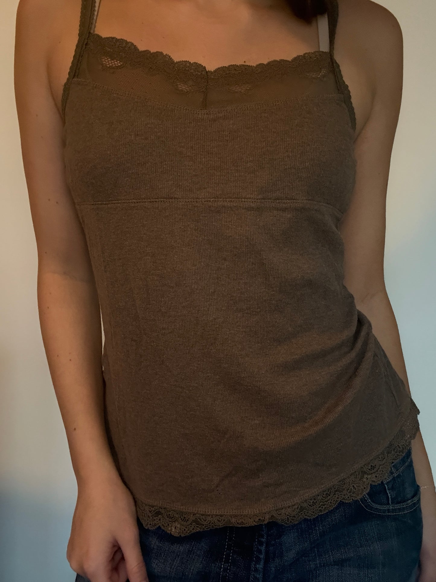 Vintage Brown Lace Cami