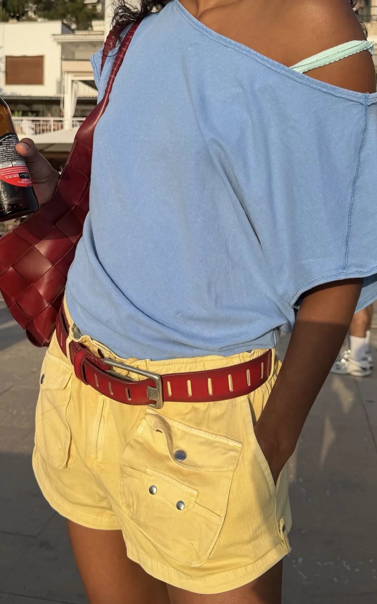 Levis 501 Yellow Cut Off Shorts