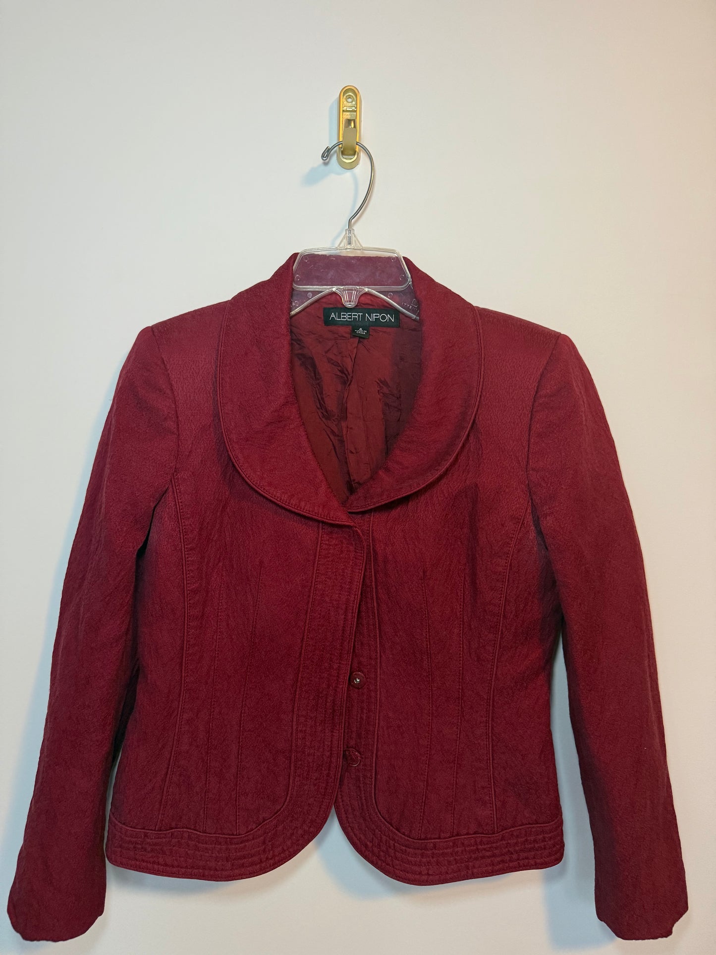 Stunning Red Mid Crop Vintage Jacket