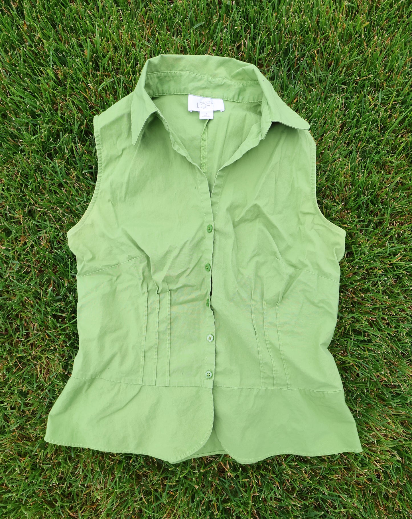 Perfect Green Collard Blouse Tank Top