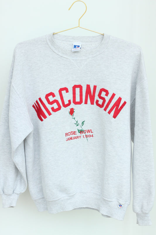 Vintage Wisconsin Rose Bowl Embroidered Crew Neck