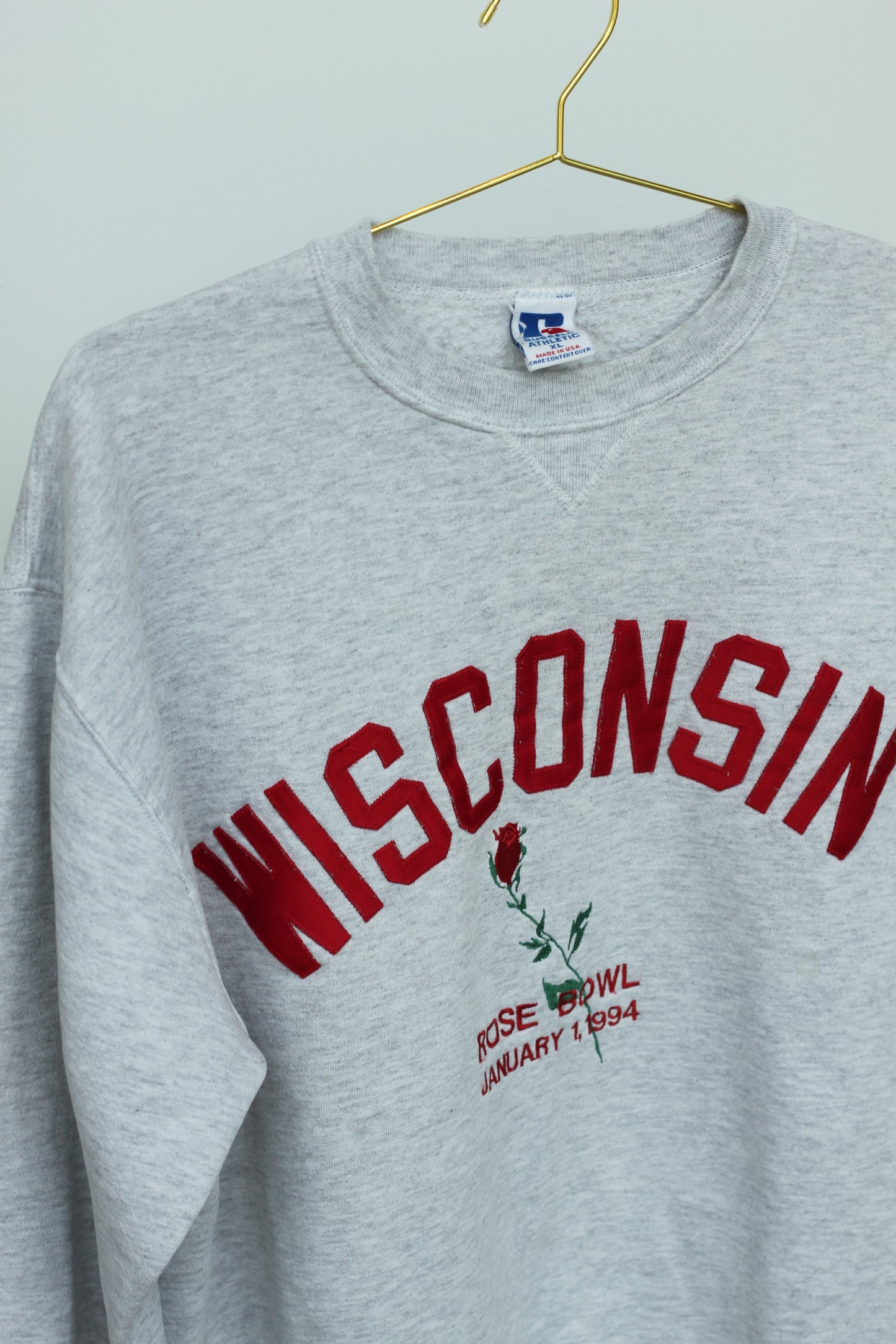 Vintage Wisconsin Rose Bowl Embroidered Crew Neck