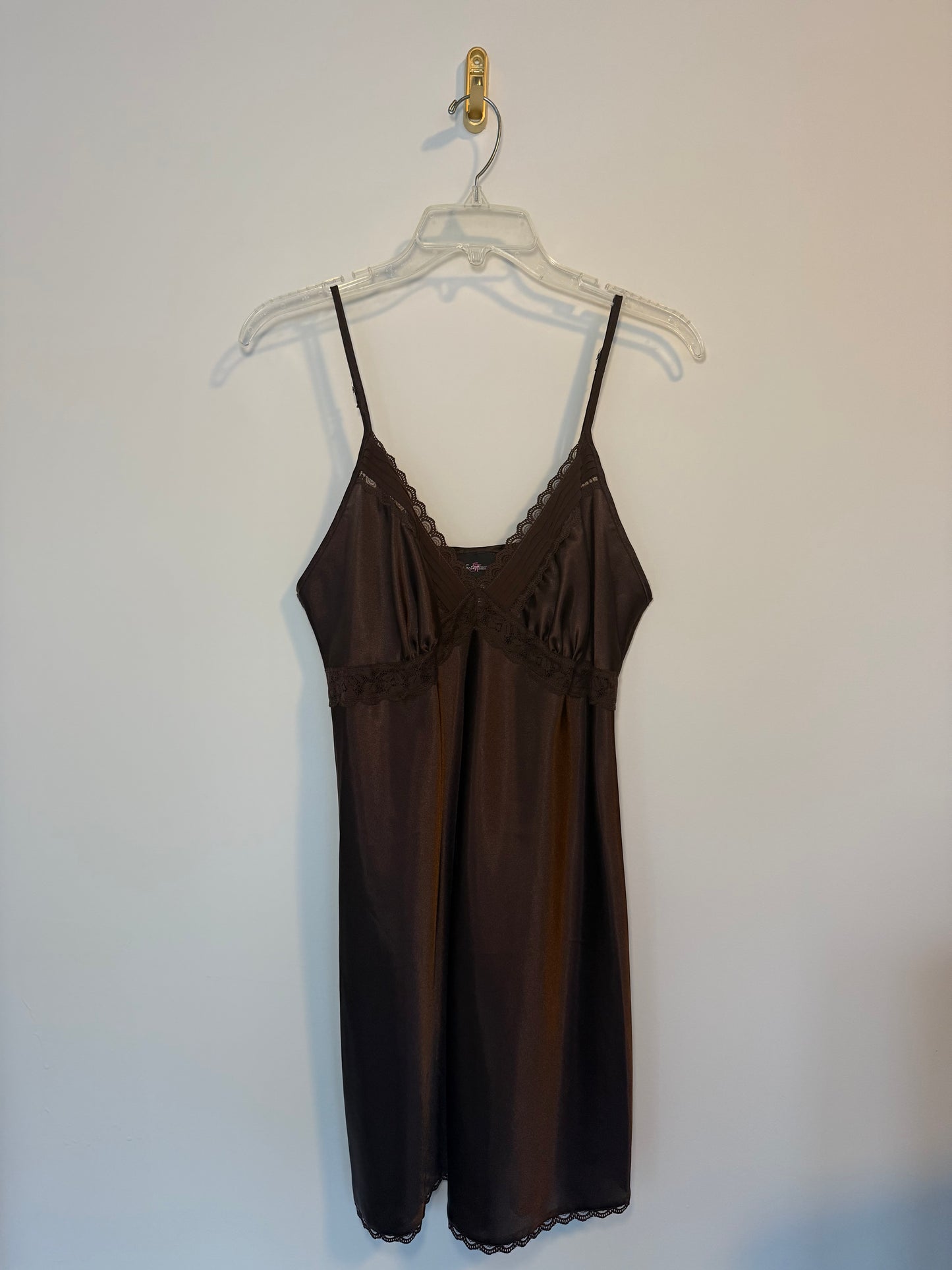 Brown Silk Slip Dress