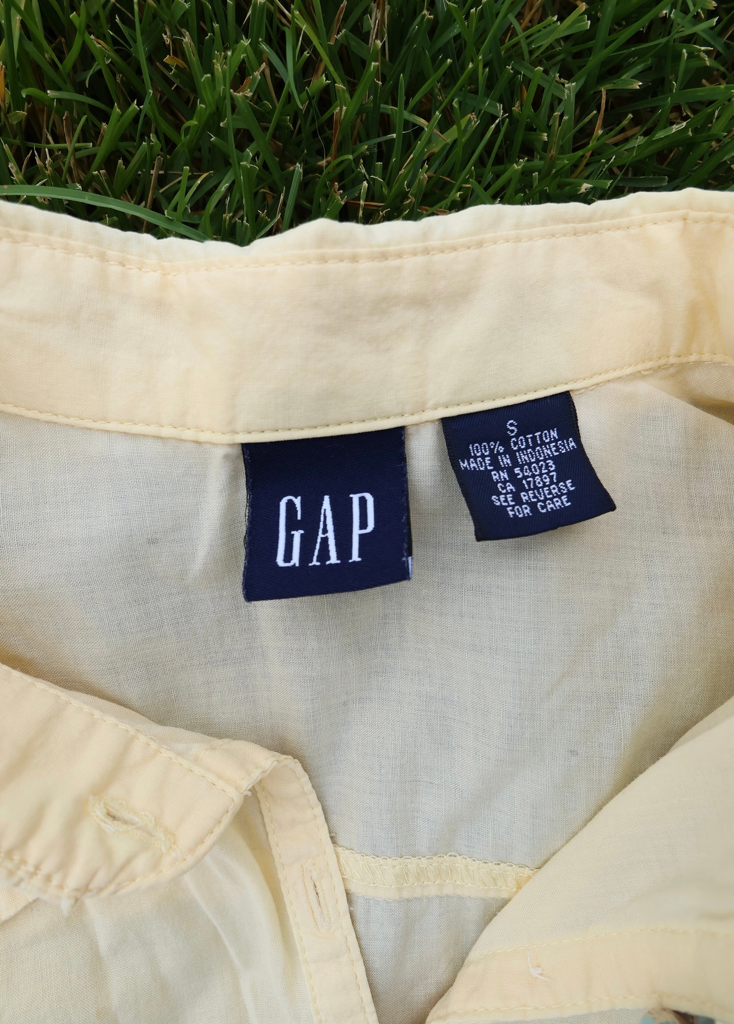 Yellow Gap Button Up T Shirt Blouse