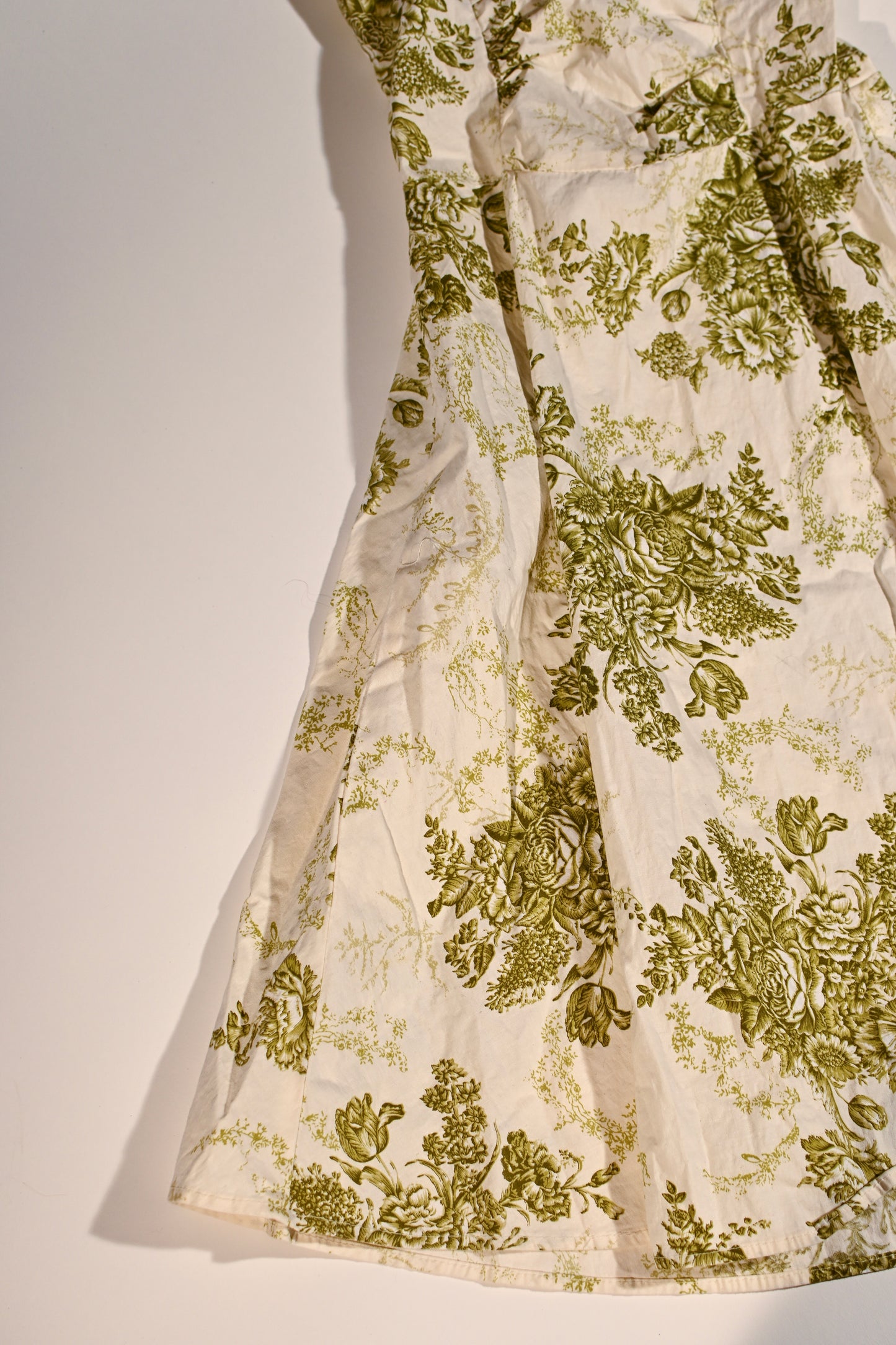 Earthy Green Floral Printed Dress