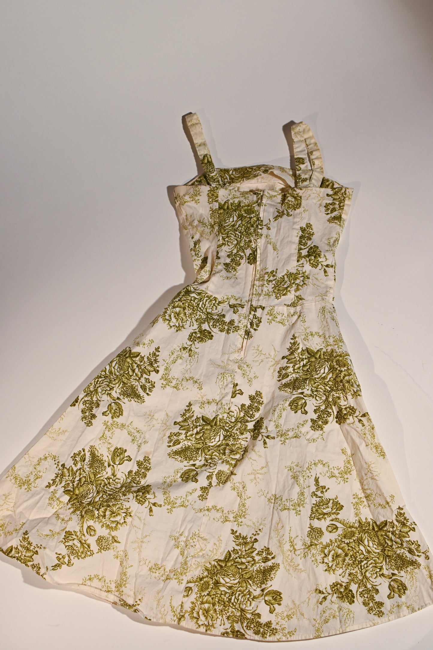 Earthy Green Floral Printed Dress