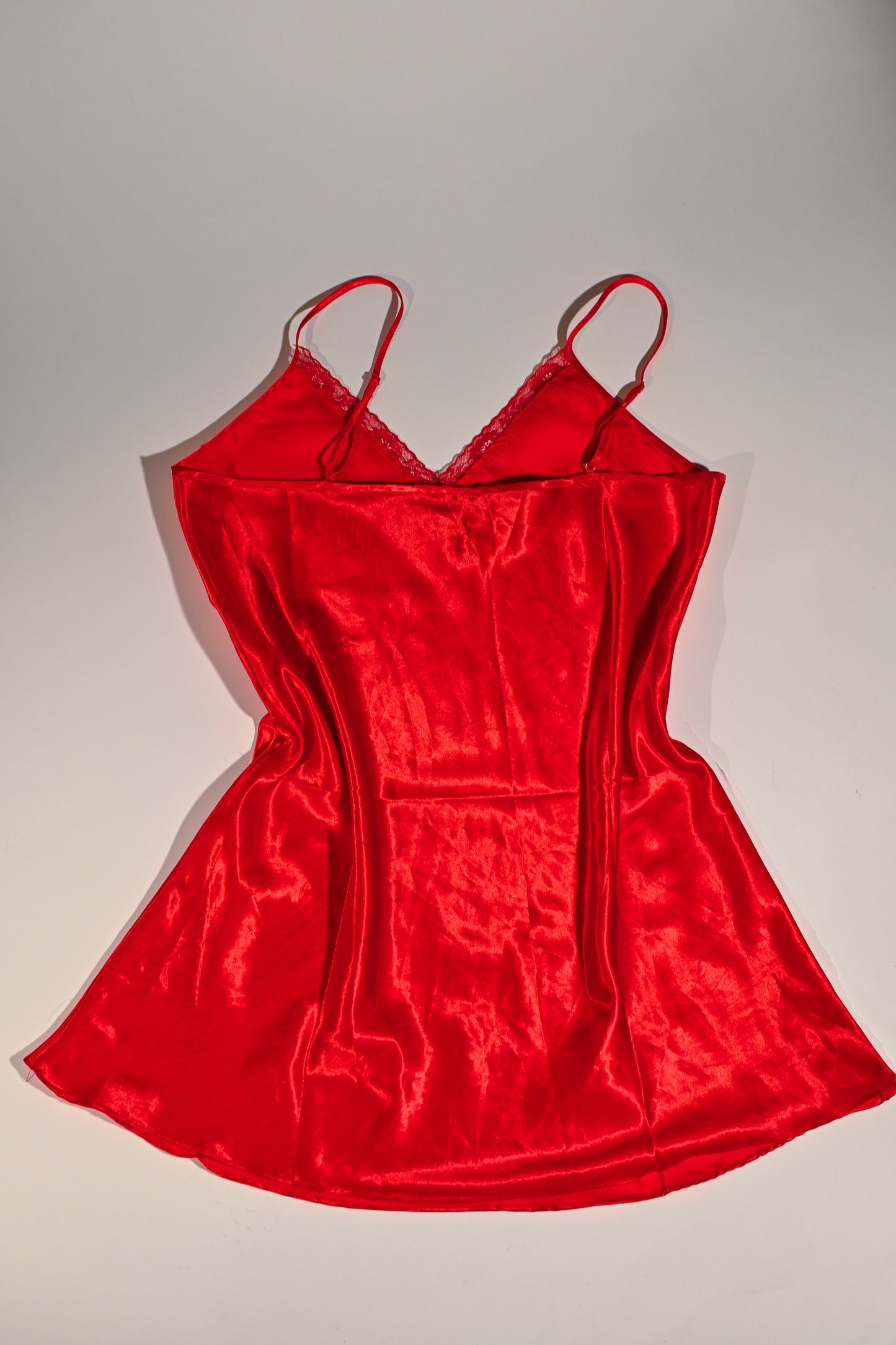 Royal Red Silk Slip Dress