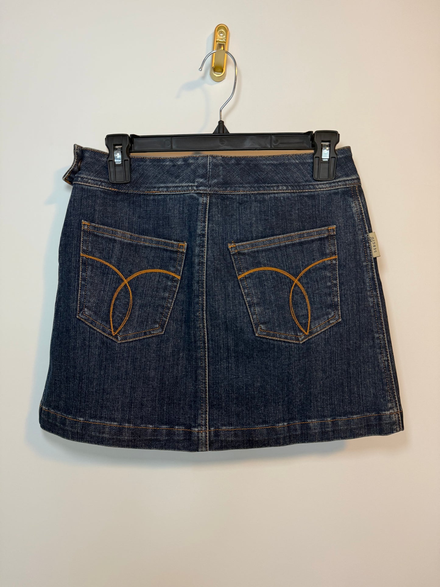 Thick Dark Denim Mini Skirt