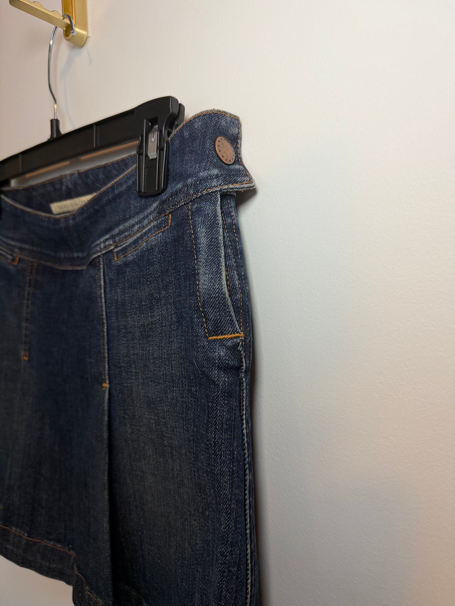 Thick Dark Denim Mini Skirt