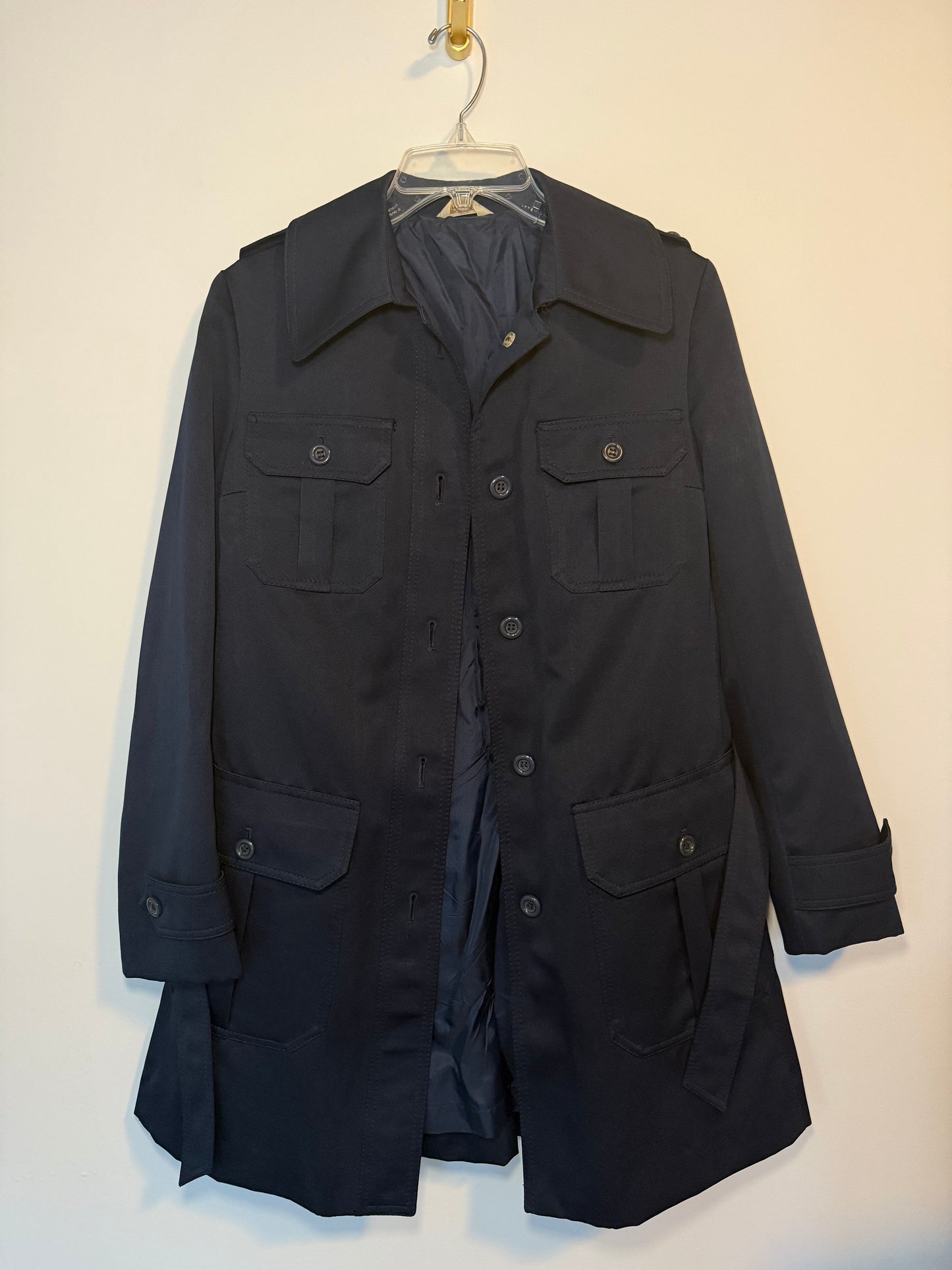 Vintage Navy Blue Trench Coat