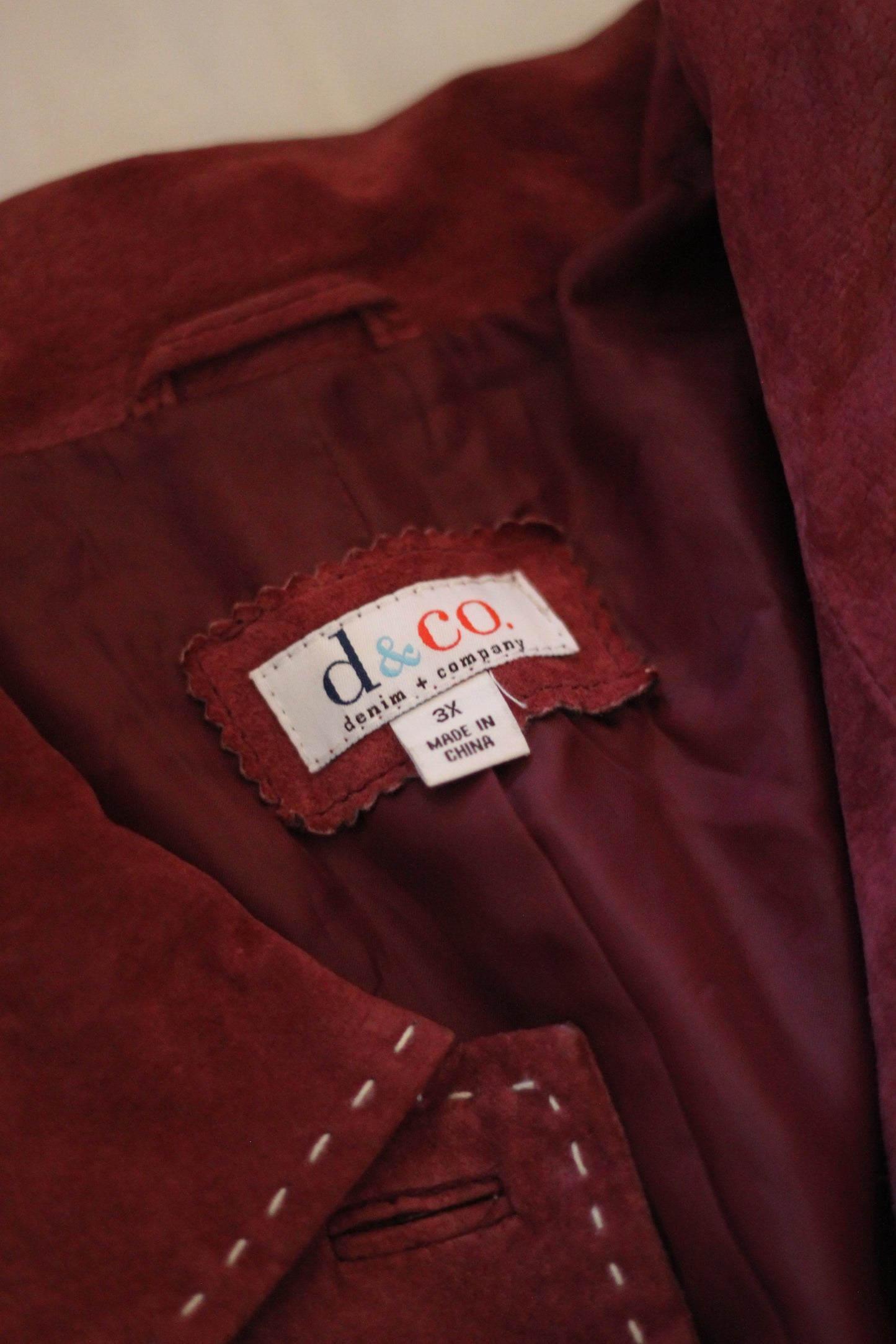 Oversized Red Suede Button Up Jacket