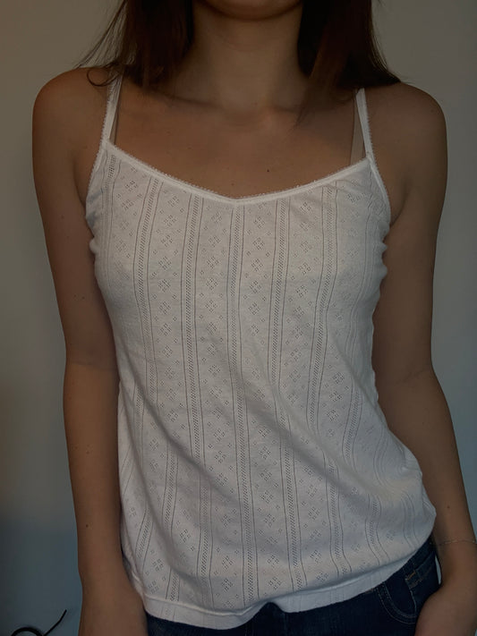 The Perfect White Coquette Tank