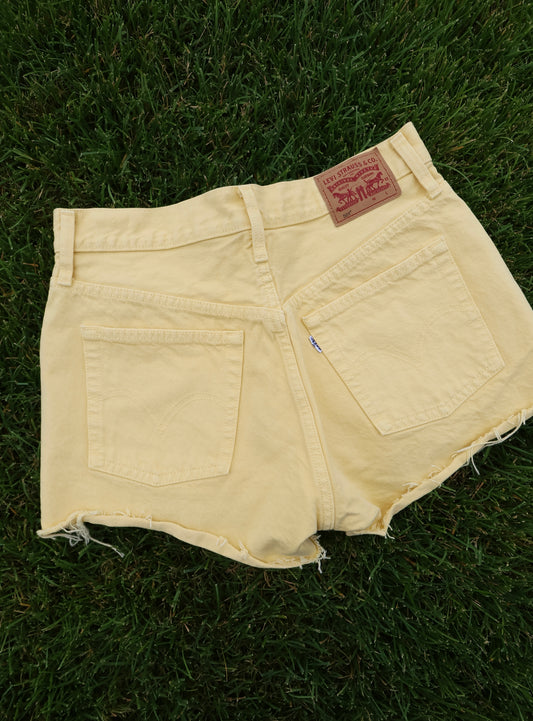 Levis 501 Yellow Cut Off Shorts