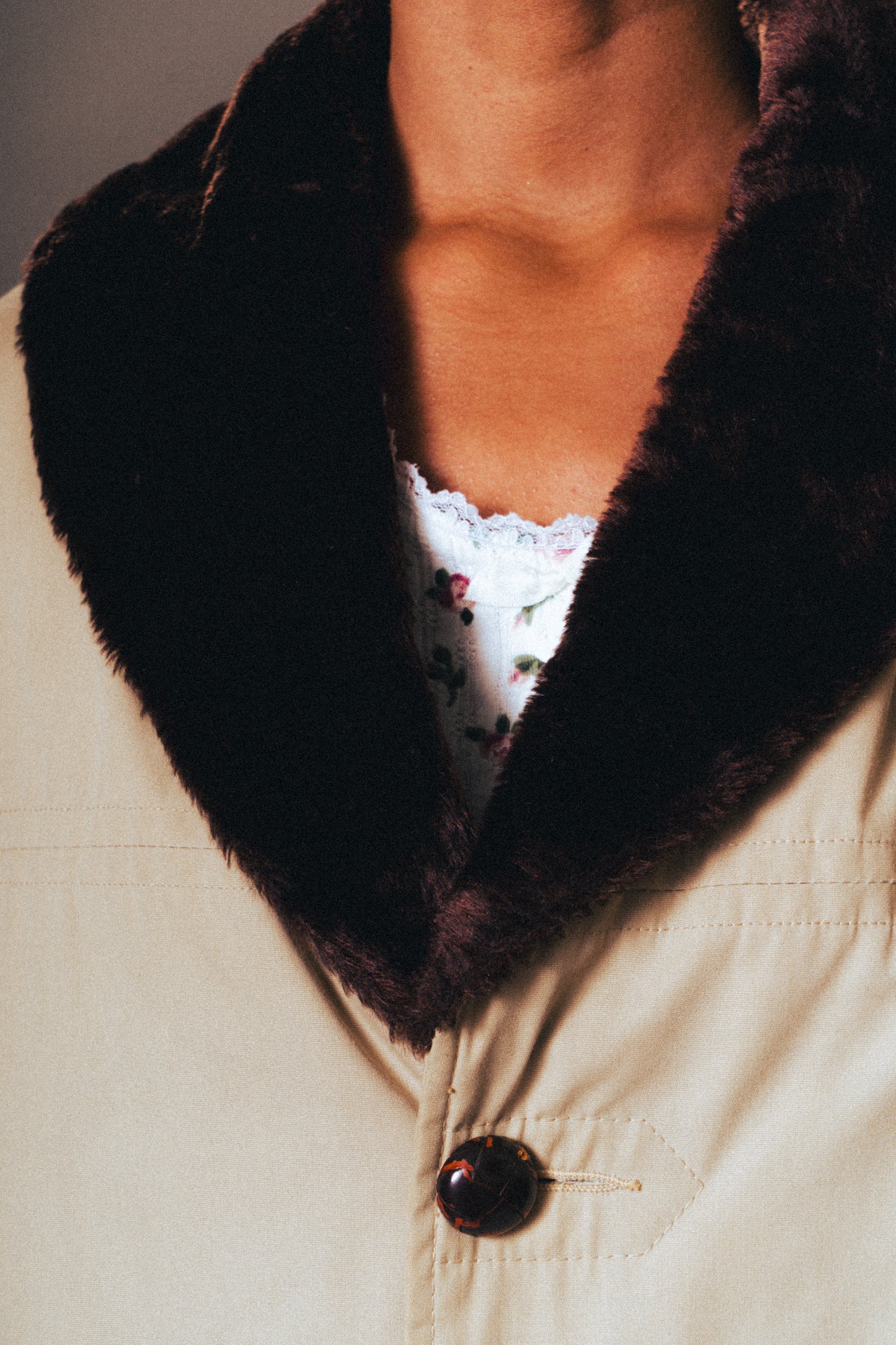 Vintage Fur Lined Heavyweight Trench Coat