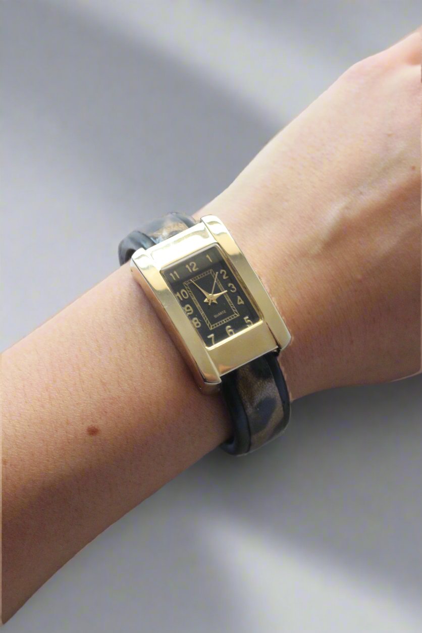 Vintage Cheetah & Gold Watch