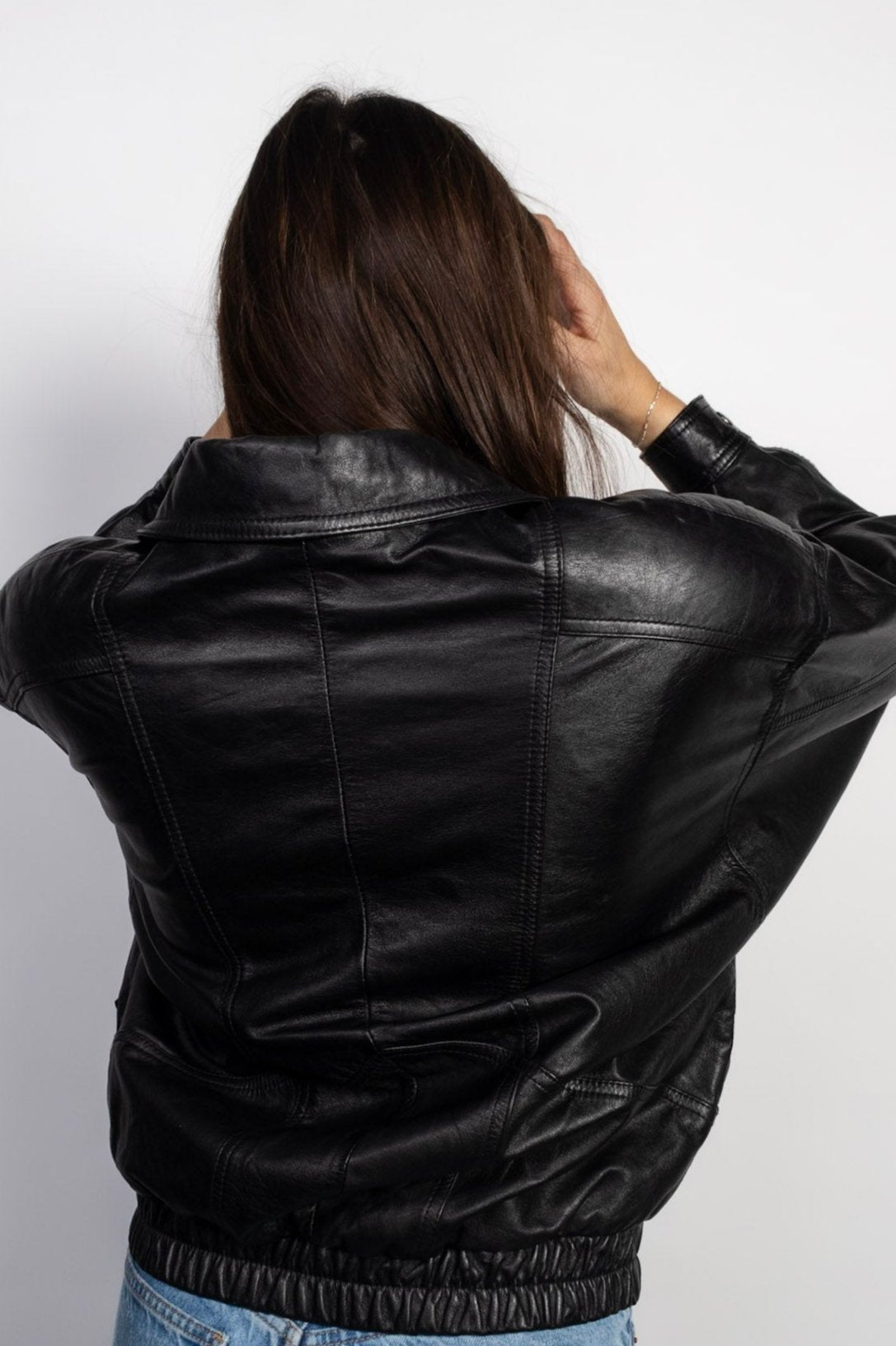 Vintage Leather Bomber Coat