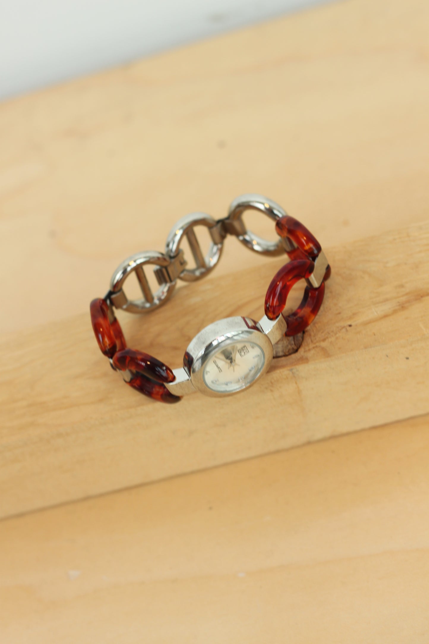 Tortoise Shell and Silver Vintage Clasp Watch