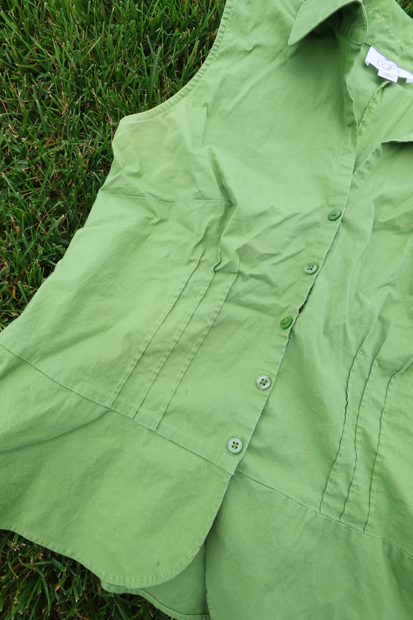 Perfect Green Collard Blouse Tank Top