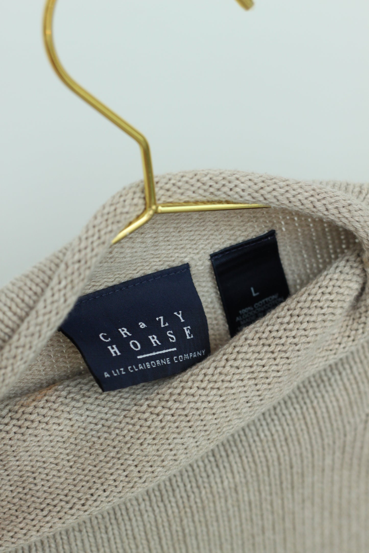Vintage Tan Roll Neck Sweater Shirt