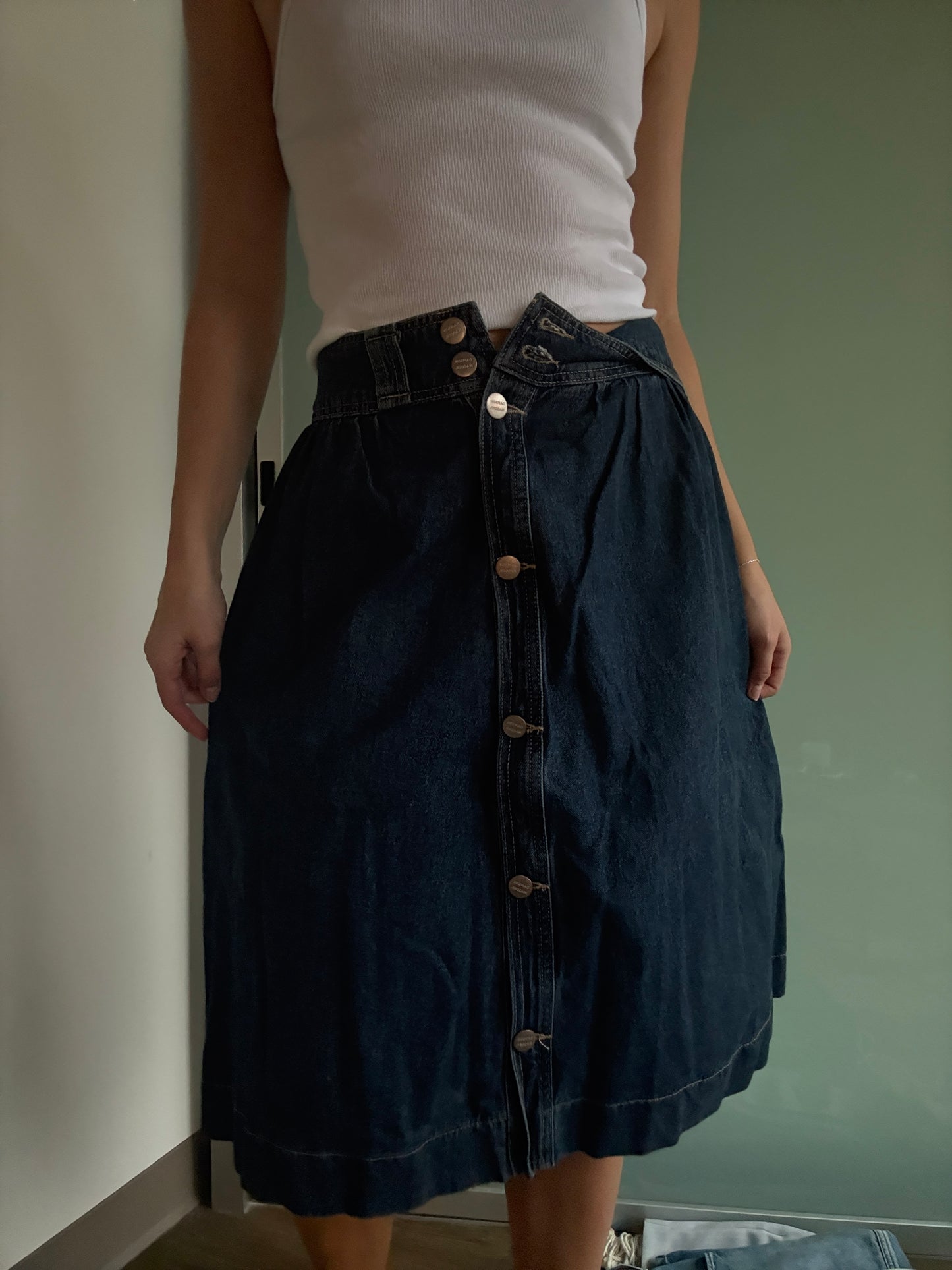 Damson Madder Midi Denim Skirt