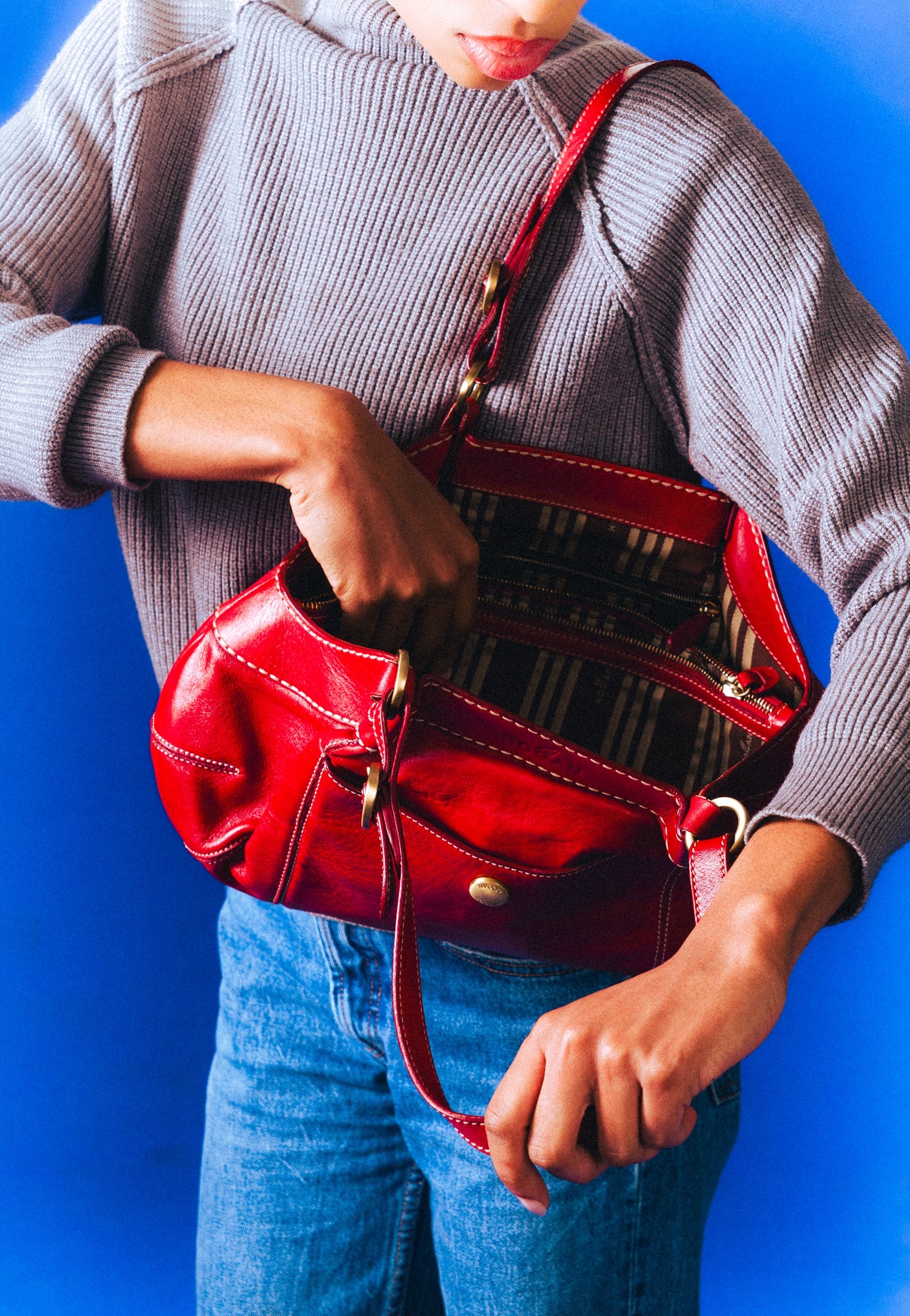 Italian Red Leather Purse
