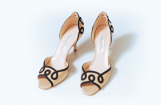 Oscar De La Renta Black Detailed Heels