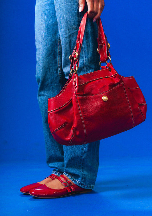 Italian Red Leather Purse