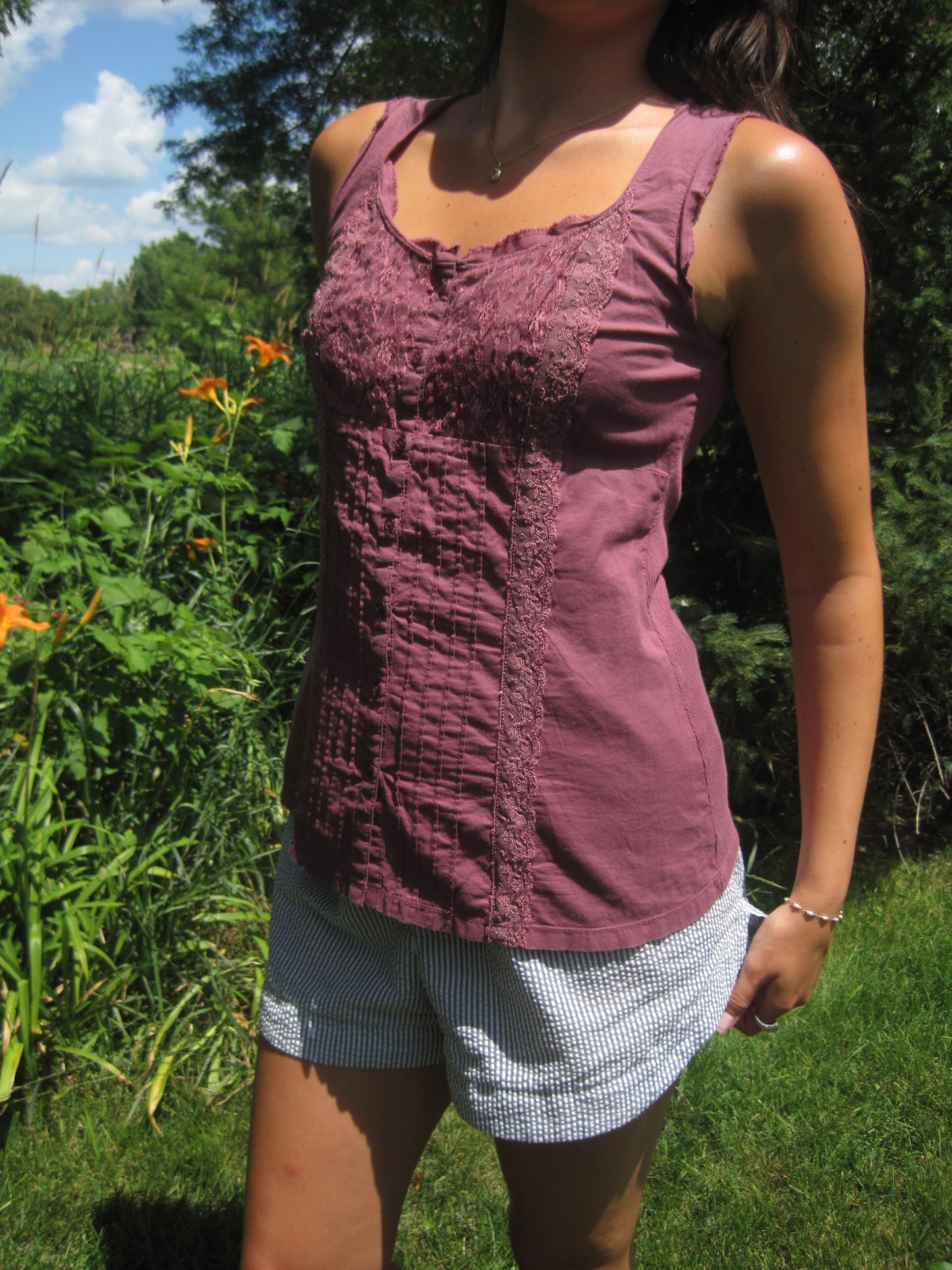 Mauve Princess Boho Tank Top