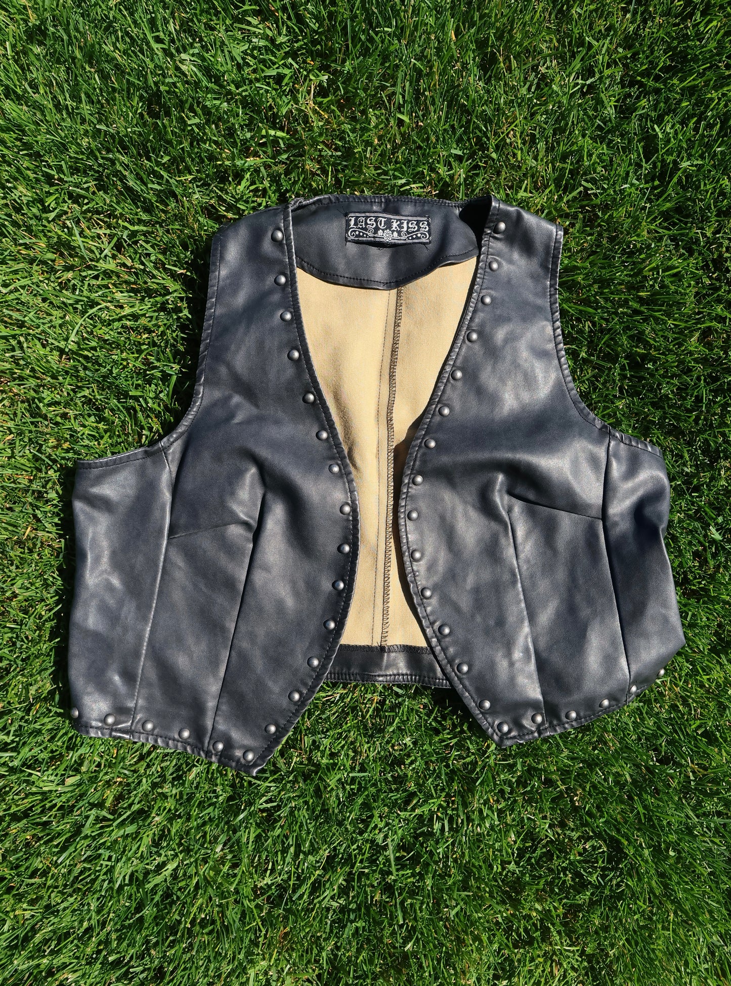Vintage Leather Studded Vest