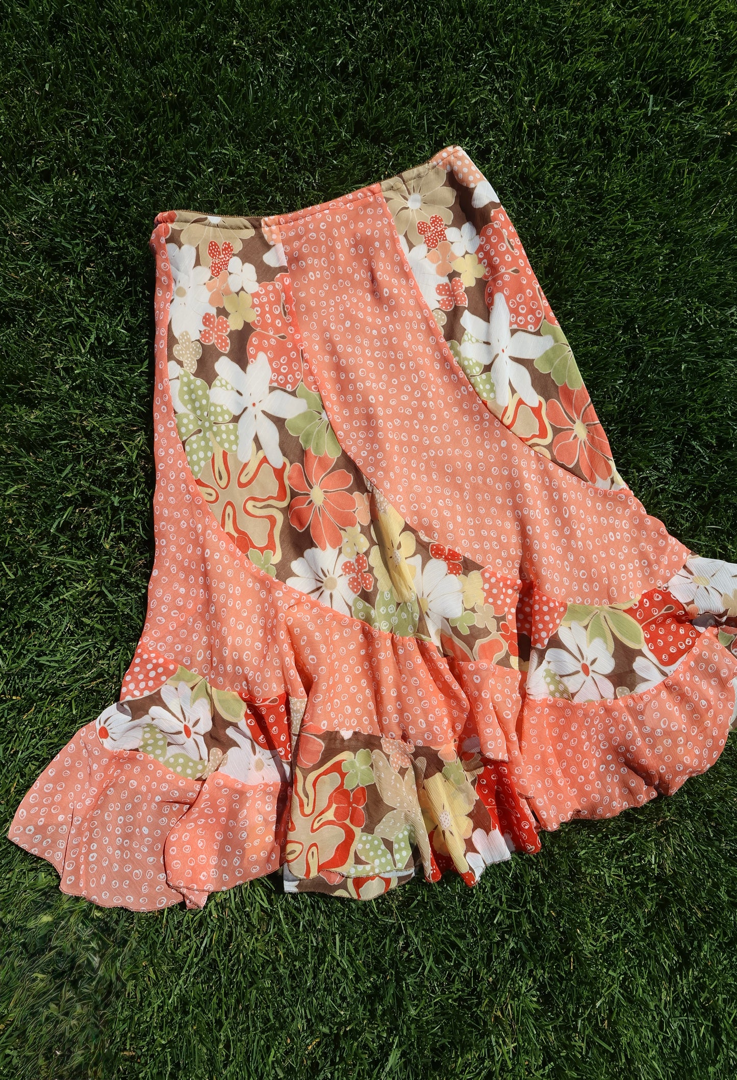 Vintage Fun Patterned Midi Skirt
