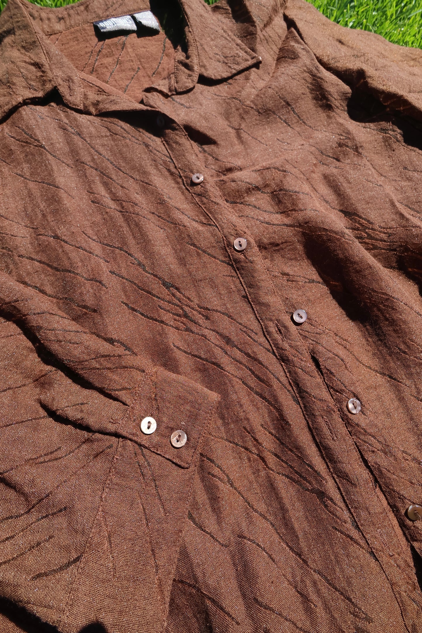 Brown Chicos Sheer Button Up