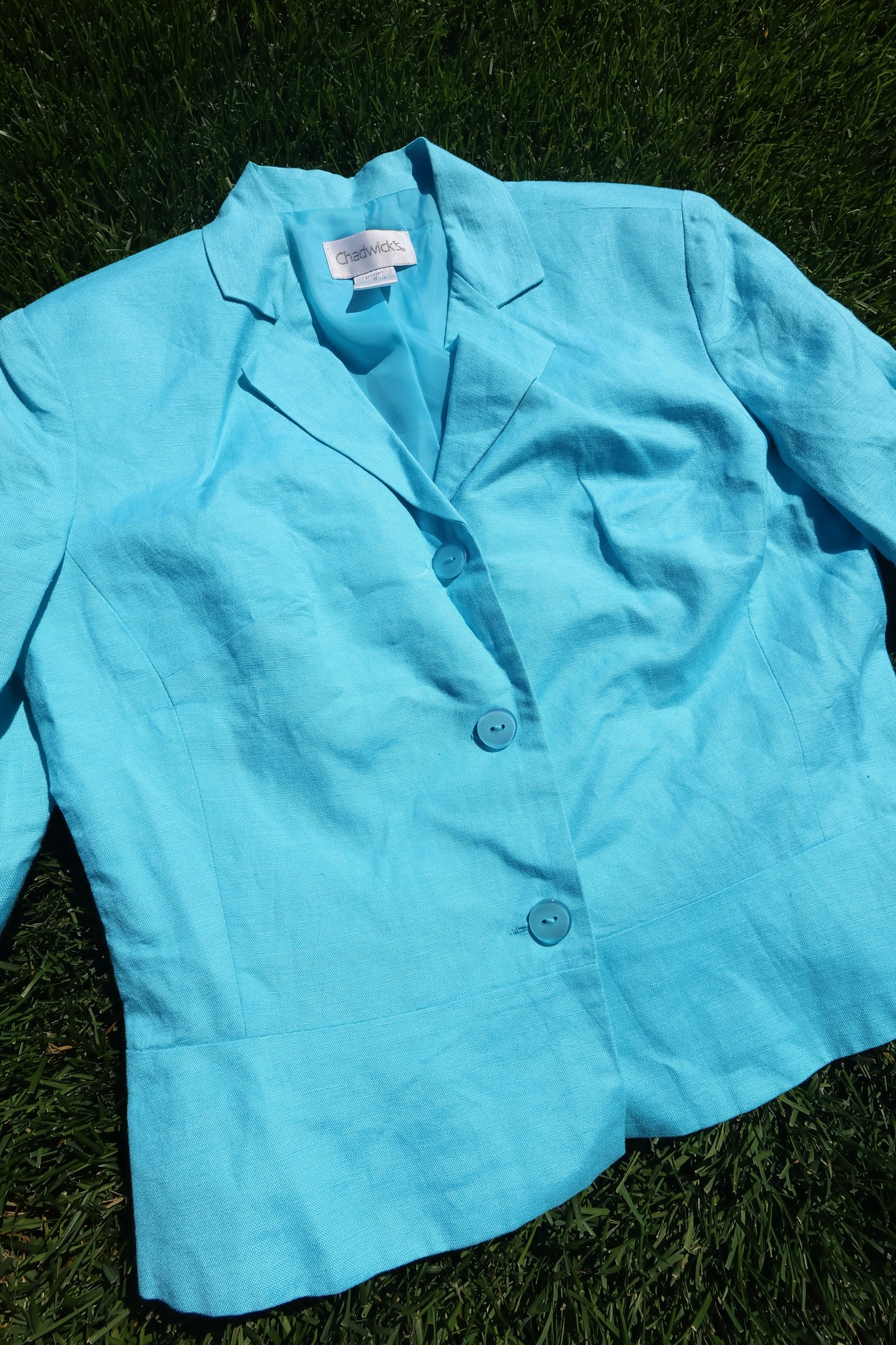 Summer Teal Cropped Blazer
