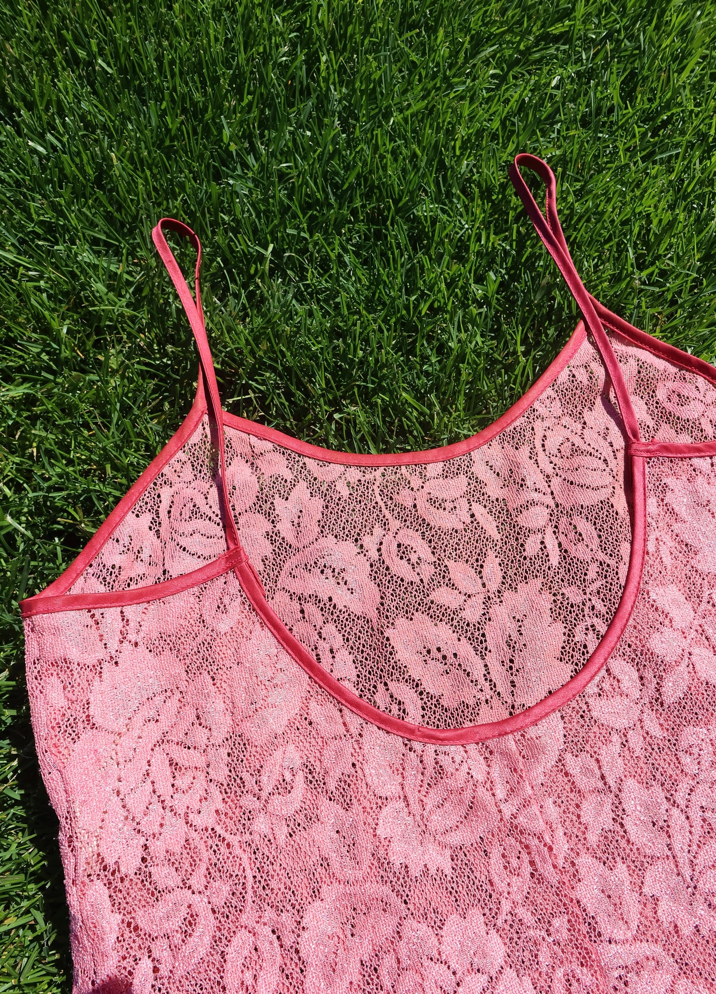Pink Vintage Lace Layering Piece