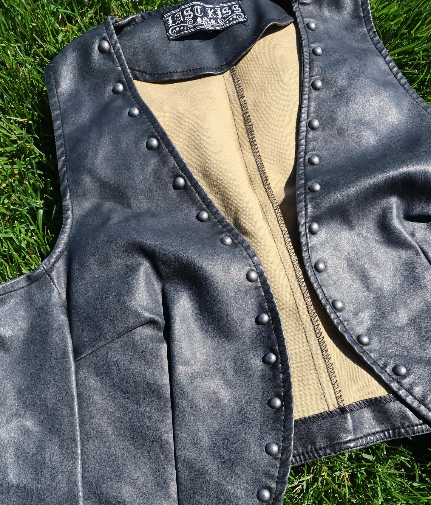 Vintage Leather Studded Vest