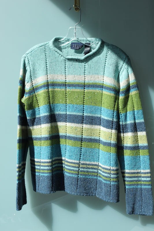 Vintage Earth Tone Mock Neck Sweater