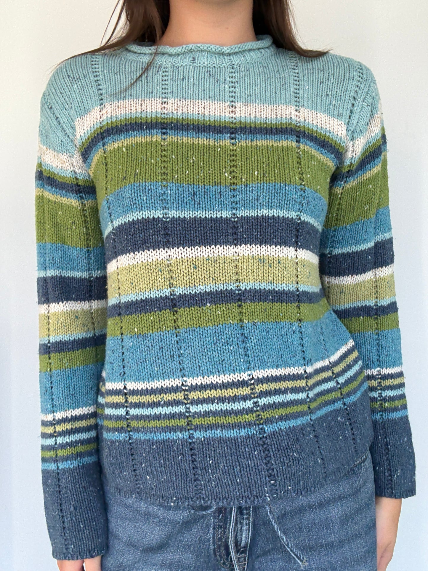 Vintage Earth Tone Mock Neck Sweater