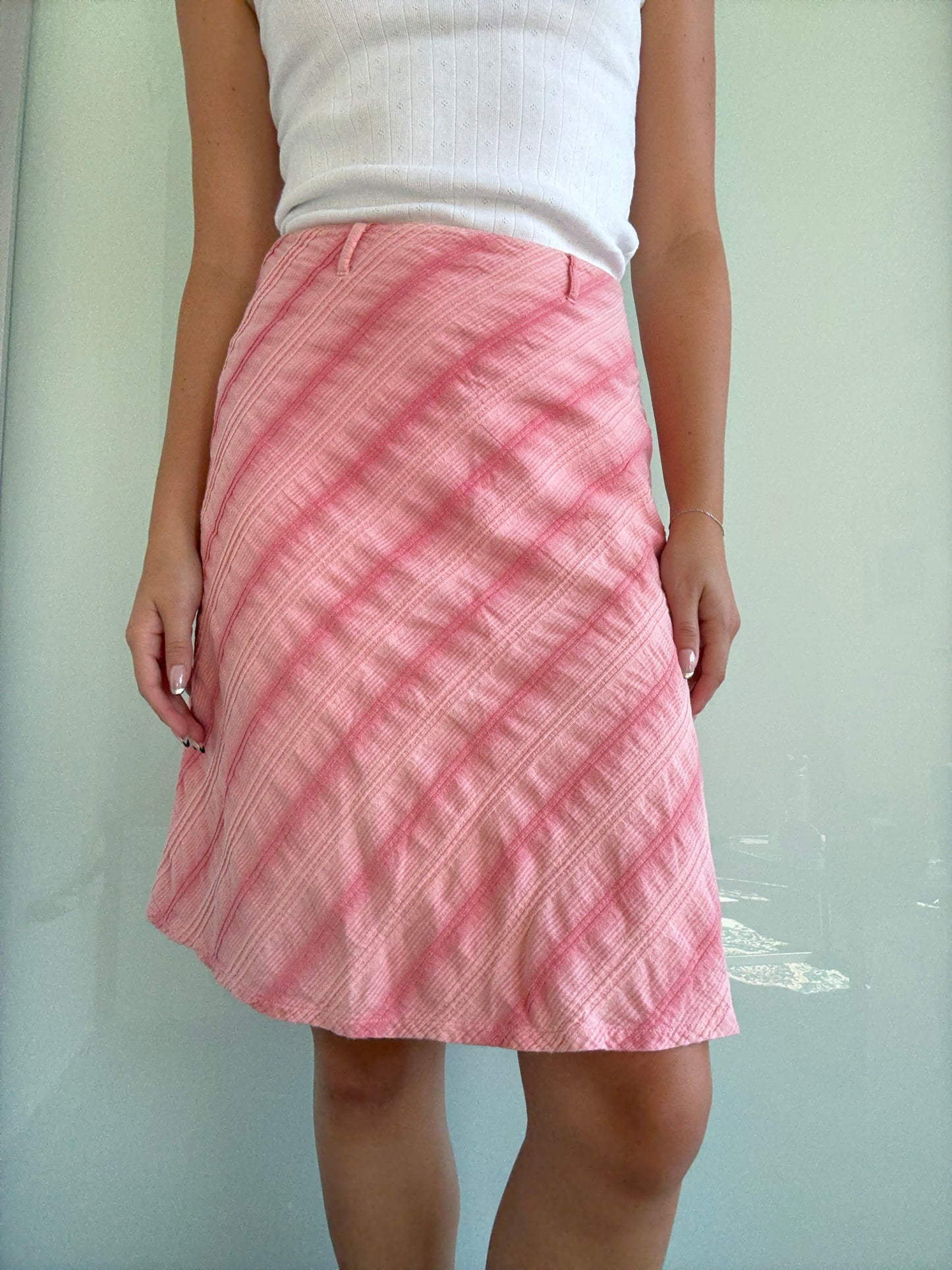 Vintage Shades of Pink Midi Skirt