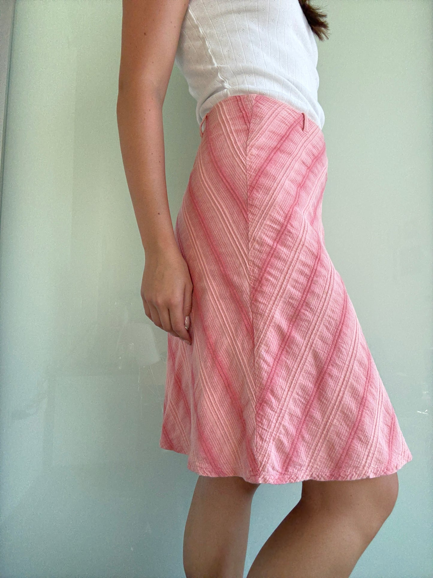 Vintage Shades of Pink Midi Skirt